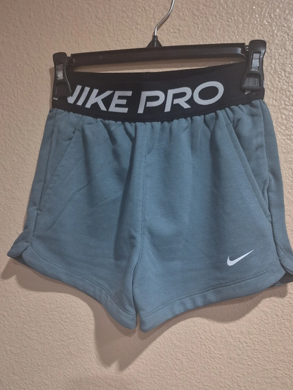Nike Kids Teal-Green Elastic Waistband Training Shorts